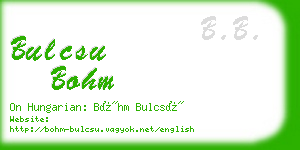 bulcsu bohm business card